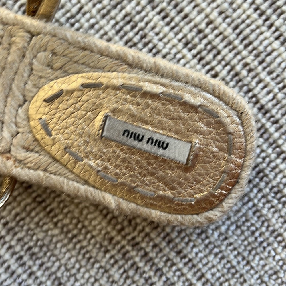 Miu Miu Gold Sandals Size 39 - image 2